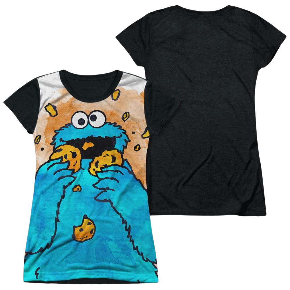 Sesame Street Cookie Crumbs Juniors Black Back T-Shirt Juniors Black Back T-Shirt Sesame Street