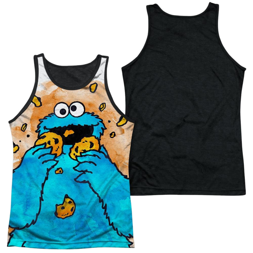 Sesame Street Cookie Crumbs Men's Black Back Tank Men's Black Back Tank Sesame Street