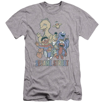 Sesame Street Colorful Group Men's Premium Slim Fit T-Shirt Men's Premium Slim Fit T-Shirt Sesame Street