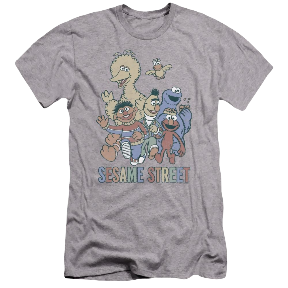 Sesame Street Colorful Group Men's Premium Slim Fit T-Shirt Men's Premium Slim Fit T-Shirt Sesame Street