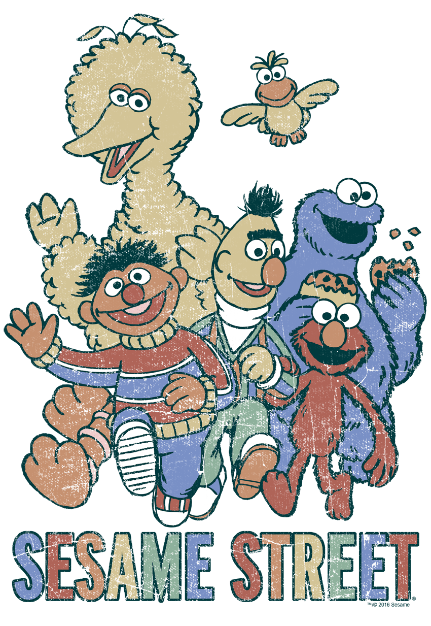 Sesame Street Colorful Group Toddler T-Shirt Toddler T-Shirt Sesame Street