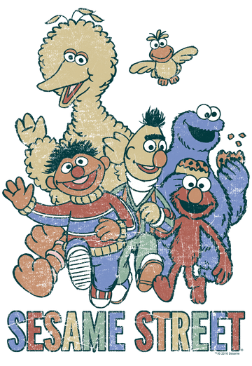 Sesame Street Colorful Group Toddler T-Shirt Toddler T-Shirt Sesame Street
