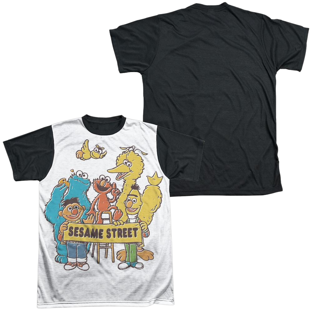 Sesame Street Block Party Men's Black Back T-Shirt Men's Black Back T-Shirt Sesame Street