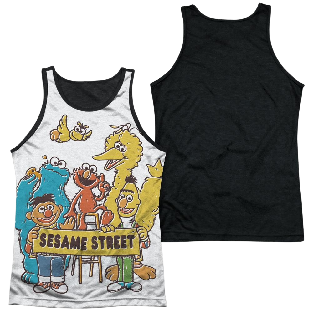 Sesame Street Block Party Men's Black Back Tank Men's Black Back Tank Sesame Street