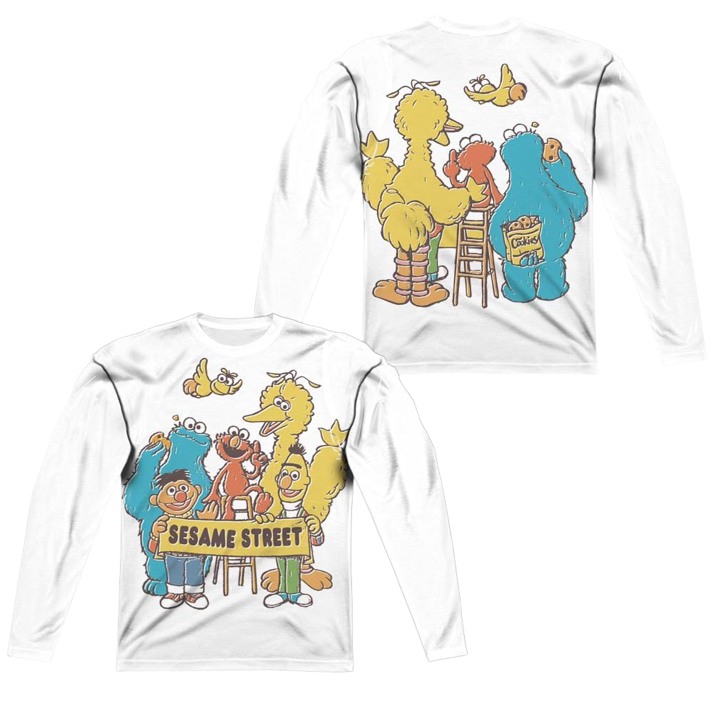 Sesame Street Block Party Men's All-Over Print T-Shirt Men's All-Over Print Long Sleeve Sesame Street
