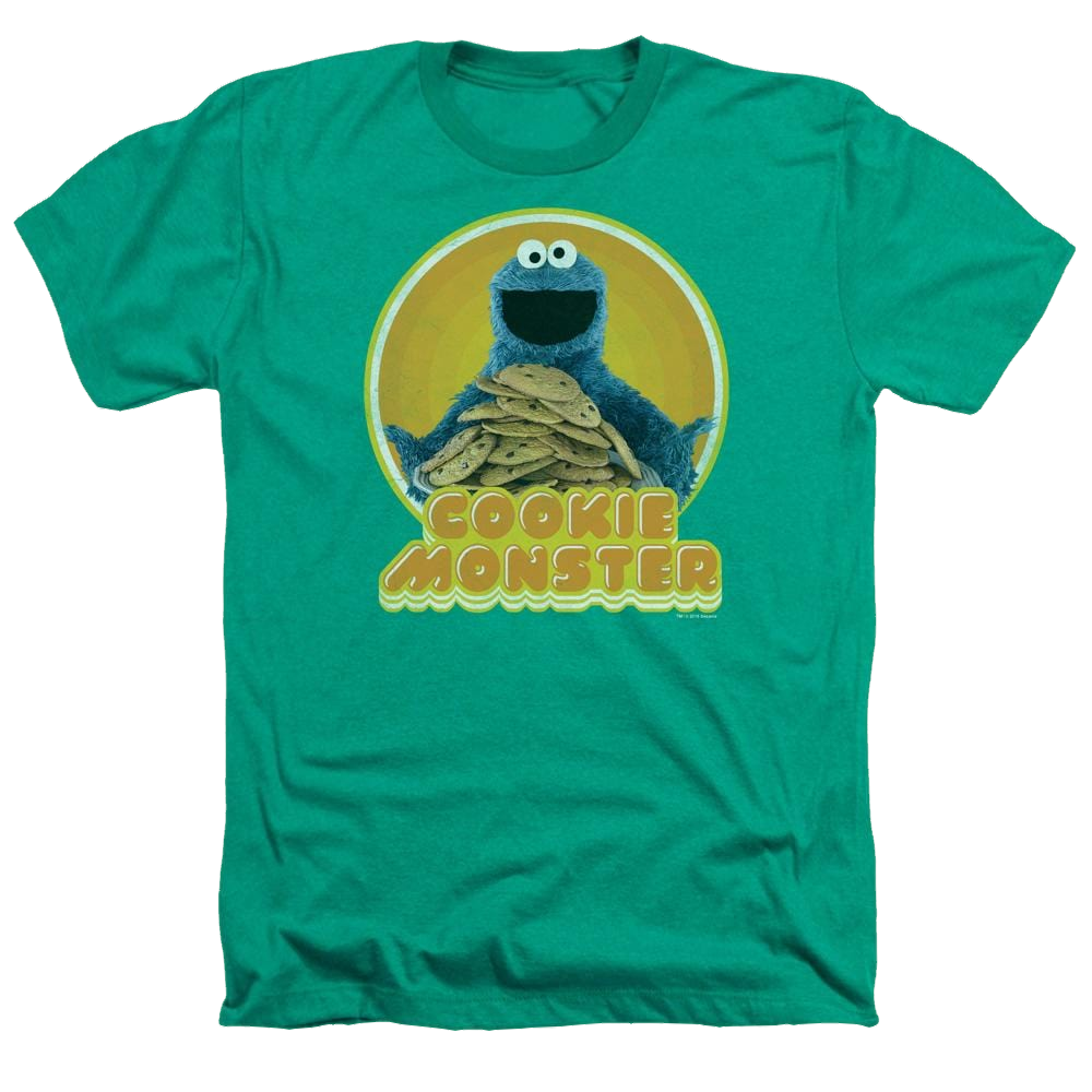 Sesame Street Cookie Iron On Men's Heather T-Shirt Men's Heather T-Shirt Sesame Street