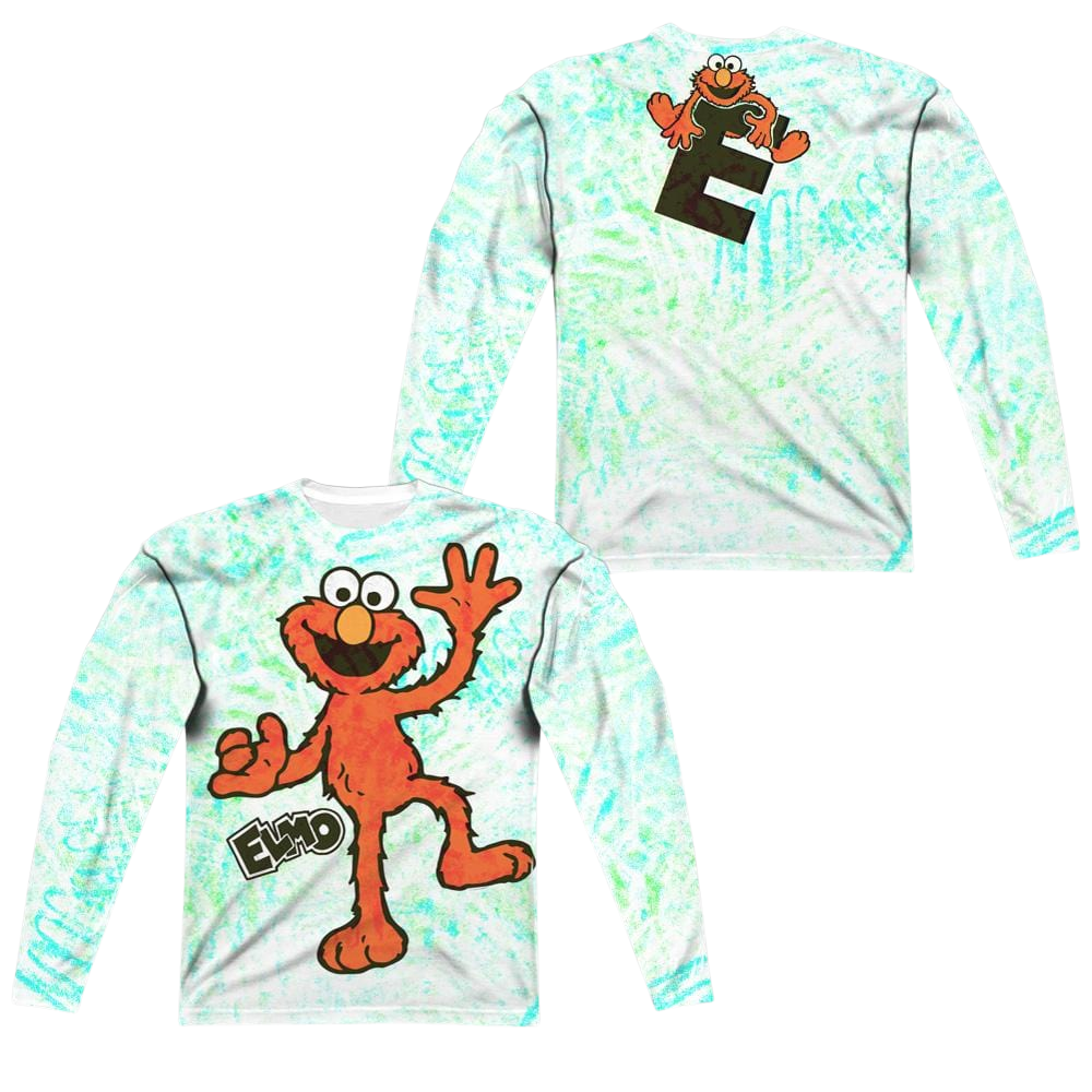 Sesame Street Elmo Scribble Men's All-Over Print T-Shirt Men's All-Over Print Long Sleeve Sesame Street