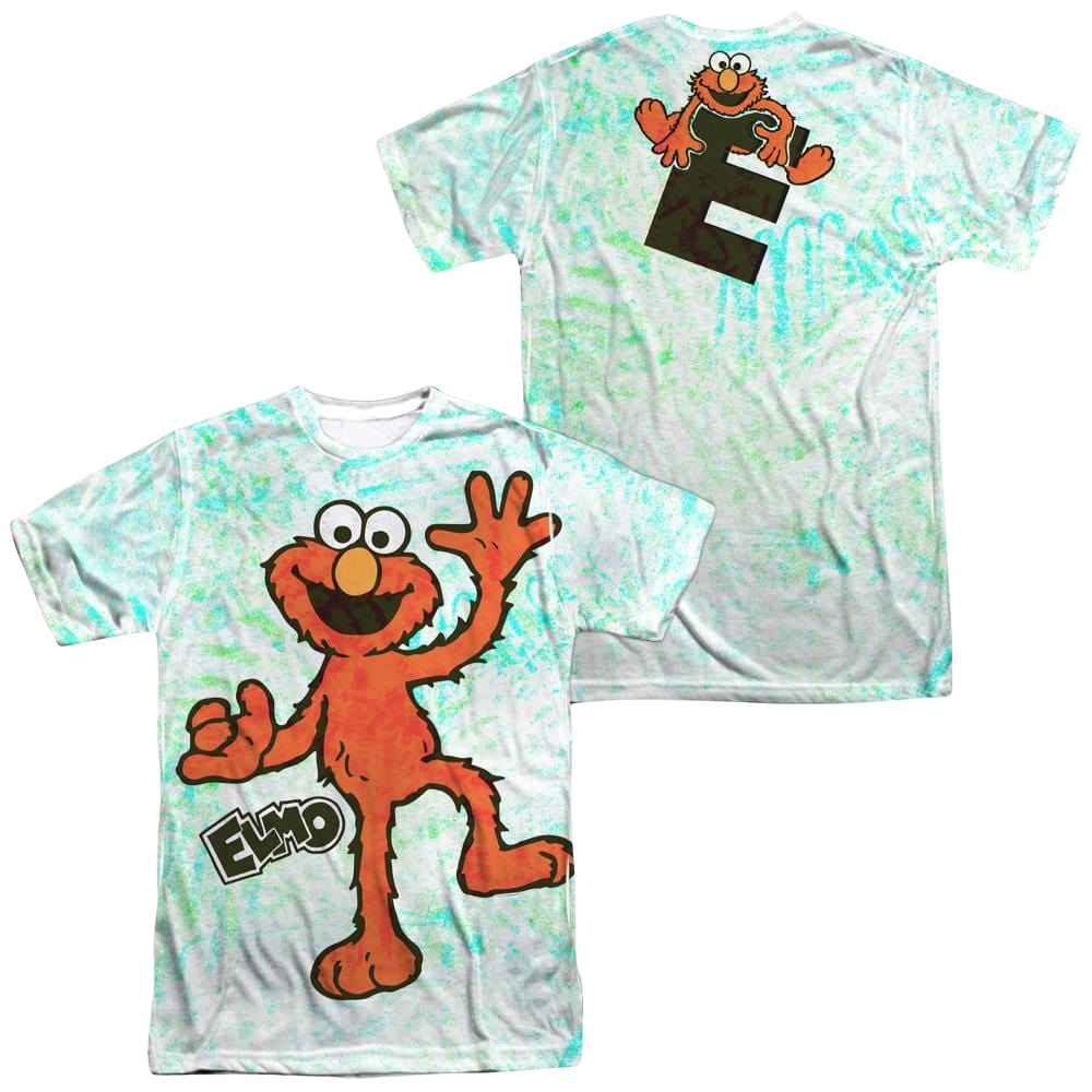 Sesame Street Elmo Scribble Men's All Over Print T-Shirt Men's All-Over Print T-Shirt Sesame Street