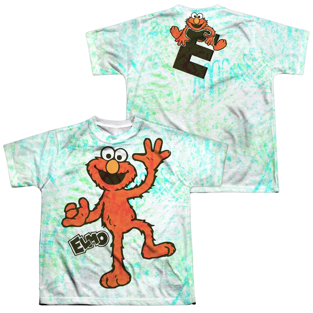 Sesame Street Elmo Scribble Youth All-Over Print T-Shirt (Ages 8-12) Youth All-Over Print T-Shirt (Ages 8-12) Sesame Street