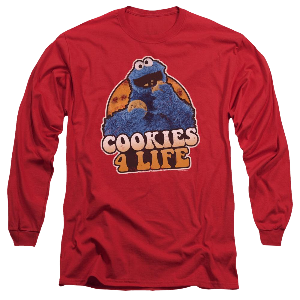 Sesame Street Cookies 4 Life Men's Long Sleeve T-Shirt Men's Long Sleeve T-Shirt Sesame Street