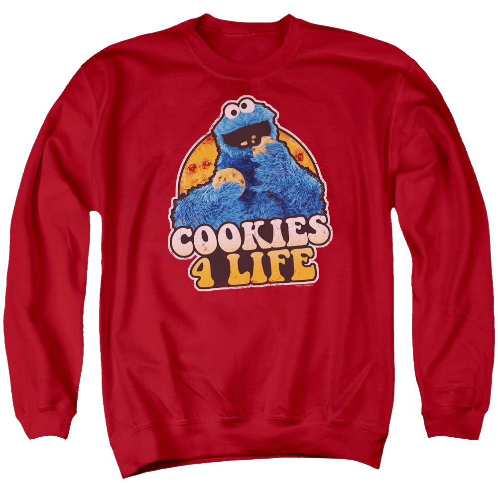 Sesame Street Cookies 4 Life Men's Crewneck Sweatshirt Men's Crewneck Sweatshirt Sesame Street