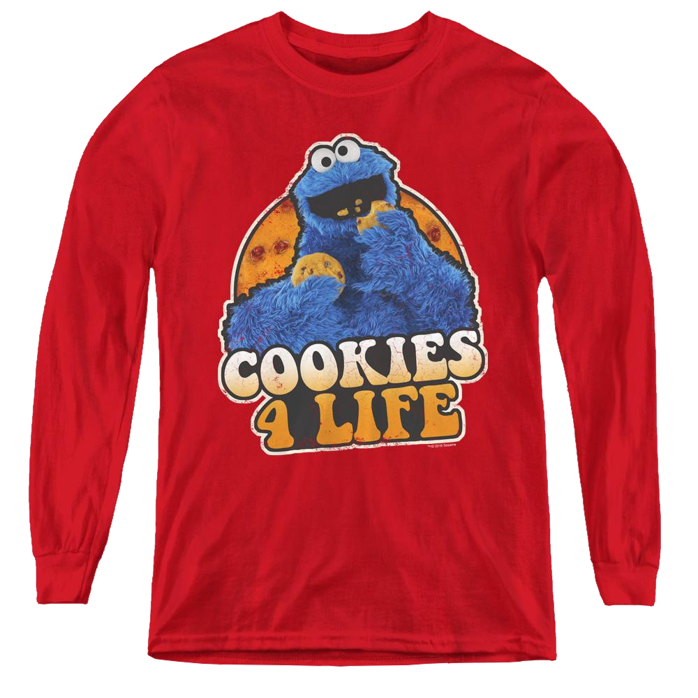 Sesame Street Cookies 4 Life - Youth Long Sleeve T-Shirt Youth Long Sleeve T-Shirt Sesame Street