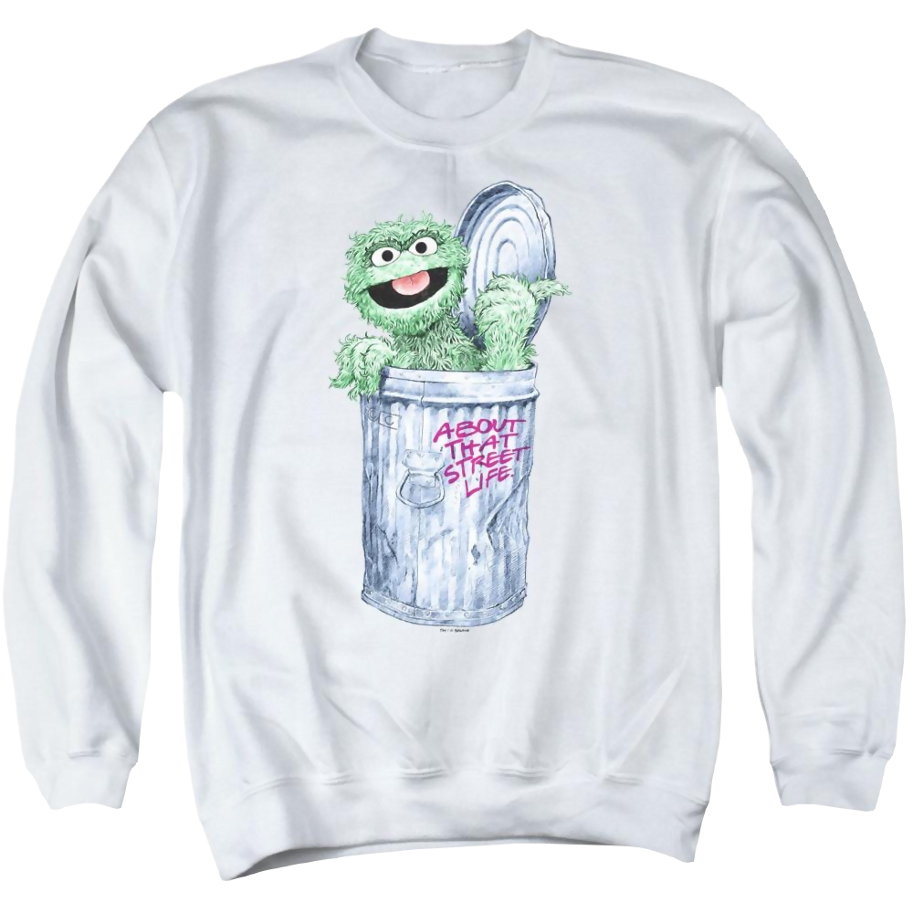 Sesame Street About That Street Life Men's Crewneck Sweatshirt Men's Crewneck Sweatshirt Sesame Street