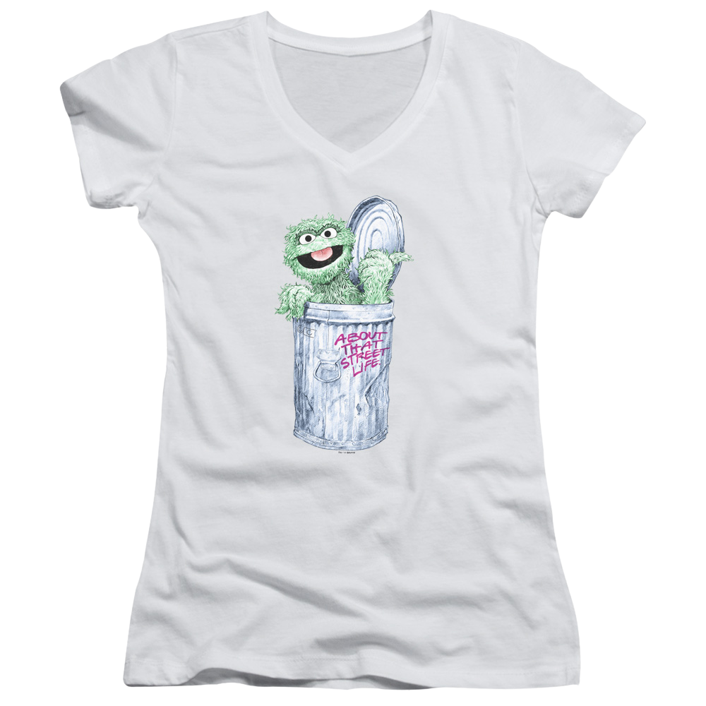 Sesame Street About That Street Life Juniors V-Neck T-Shirt Juniors V-Neck T-Shirt Sesame Street
