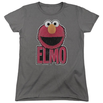 Charcoal women's t-shirt with Sesame Street Elmo Smile graphic