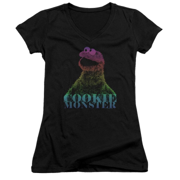 Sesame Street Cm Halftone Juniors V-Neck T-Shirt Juniors V-Neck T-Shirt Sesame Street