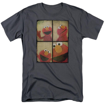 Charcoal men's regular fit t-shirt with Sesame Street Photo Booth Elmo graphic