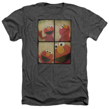Charcoal men's heather t-shirt with Sesame Street Photo Booth Elmo graphic