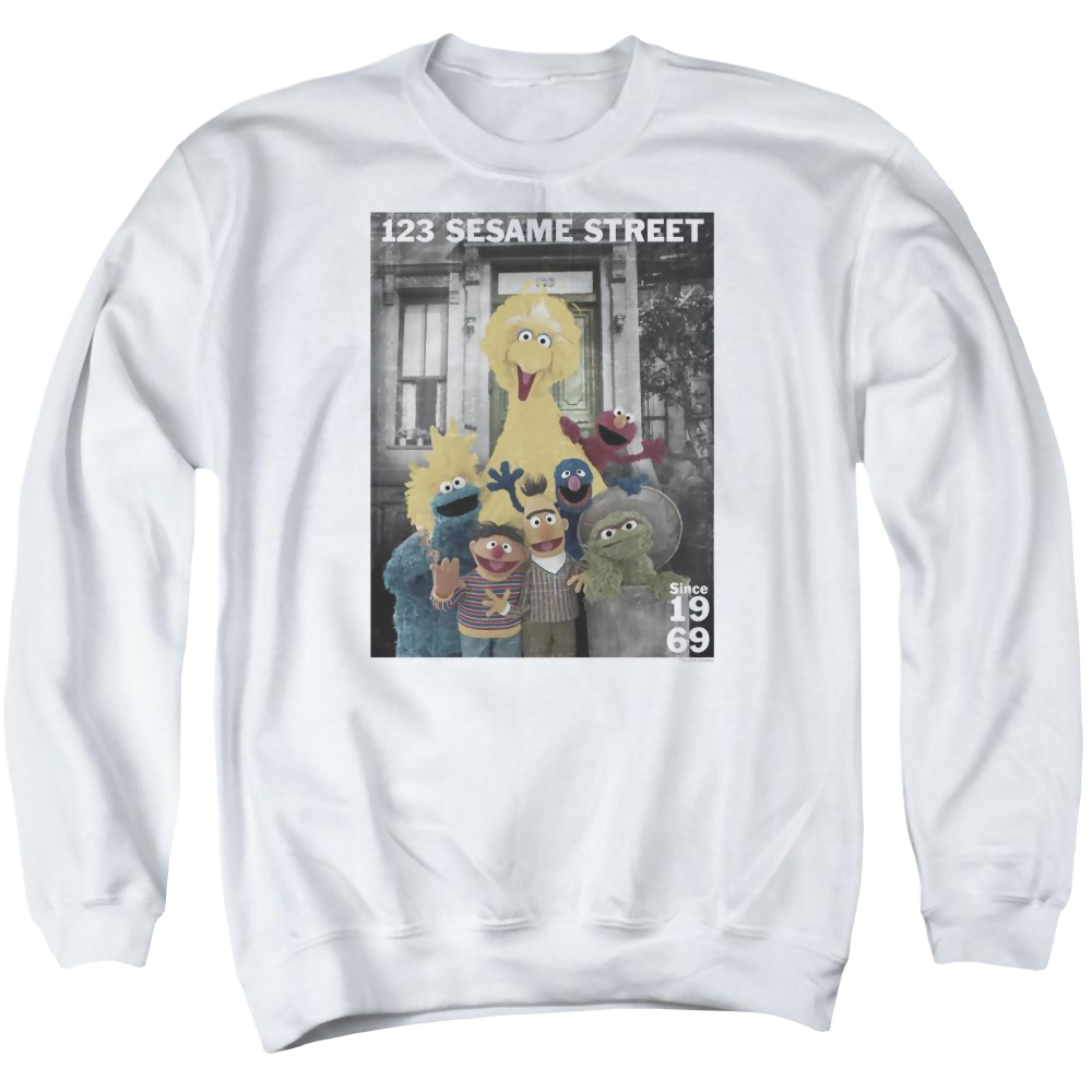 Sesame Street Best Address Men's Crewneck Sweatshirt Men's Crewneck Sweatshirt Sesame Street