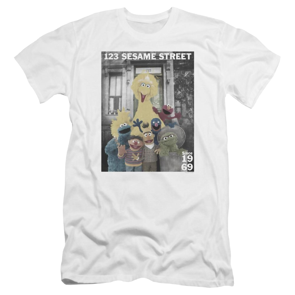 Sesame Street Best Address Premium Adult Slim Fit T-Shirt Men's Premium Slim Fit T-Shirt Sesame Street