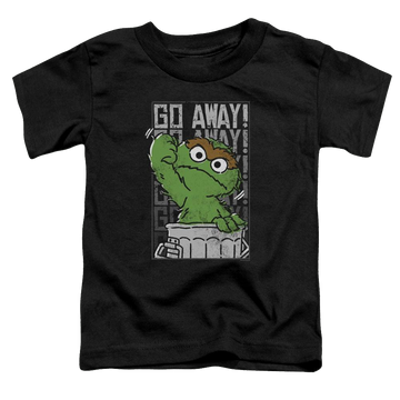 Black toddler t-shirt with Sesame Street Go Away graphic