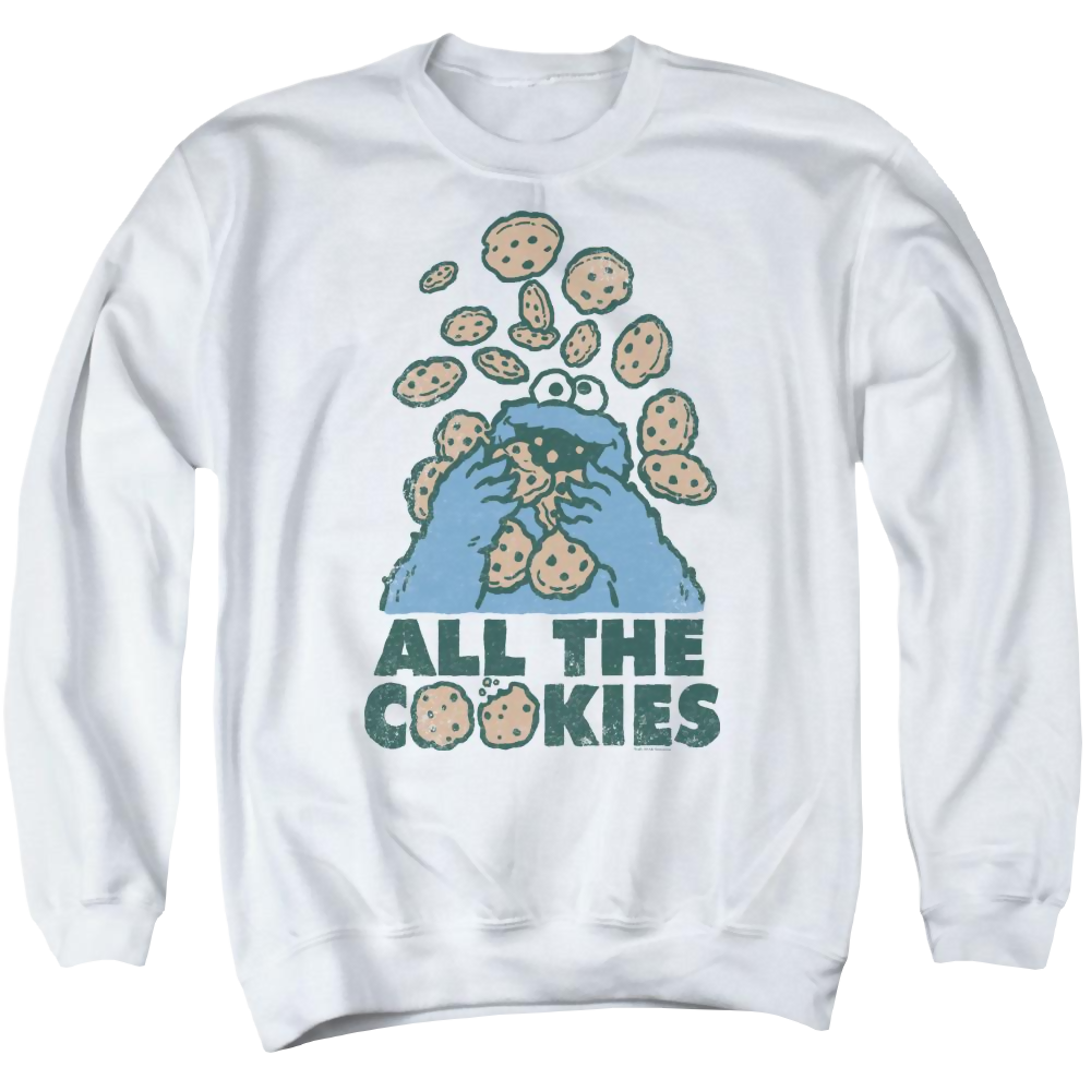 Sesame Street All The Cookies Men's Crewneck Sweatshirt Men's Crewneck Sweatshirt Sesame Street