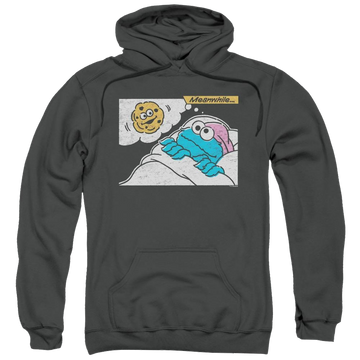 Charcoal pullover hoodie with Sesame Street Meanwhile graphic