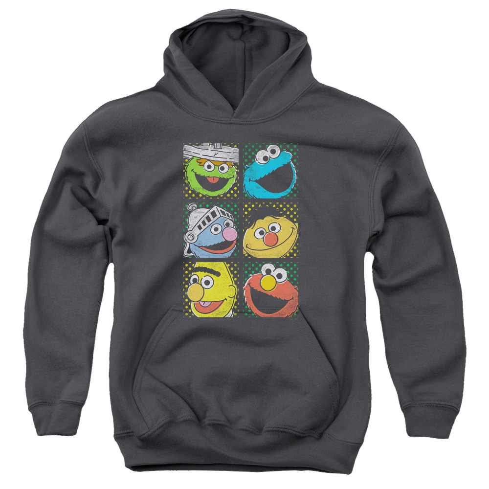 Sesame Street Group Squares - Youth Hoodie Youth Hoodie (Ages 8-12) Sesame Street