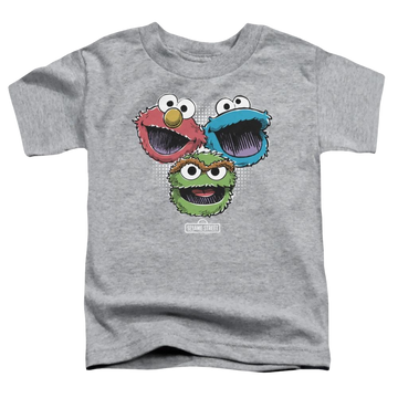 Athletic heather toddler t-shirt with Sesame Street Halftone Heads graphic