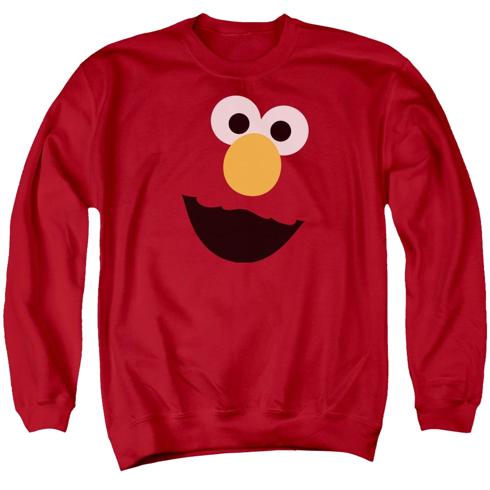 Sesame Street Elmo Face Men's Crewneck Sweatshirt Men's Crewneck Sweatshirt Sesame Street