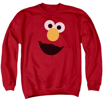 Sesame Street Elmo Face Men's Crewneck Sweatshirt Men's Crewneck Sweatshirt Sesame Street