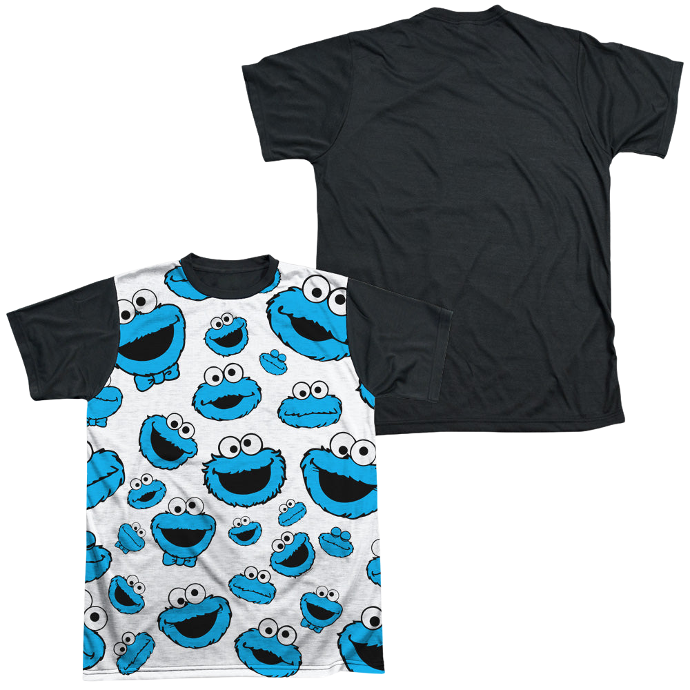 Sesame Street Cookie Face Pattern - Men's Black Back T-Shirt Men's Black Back T-Shirt Sesame Street
