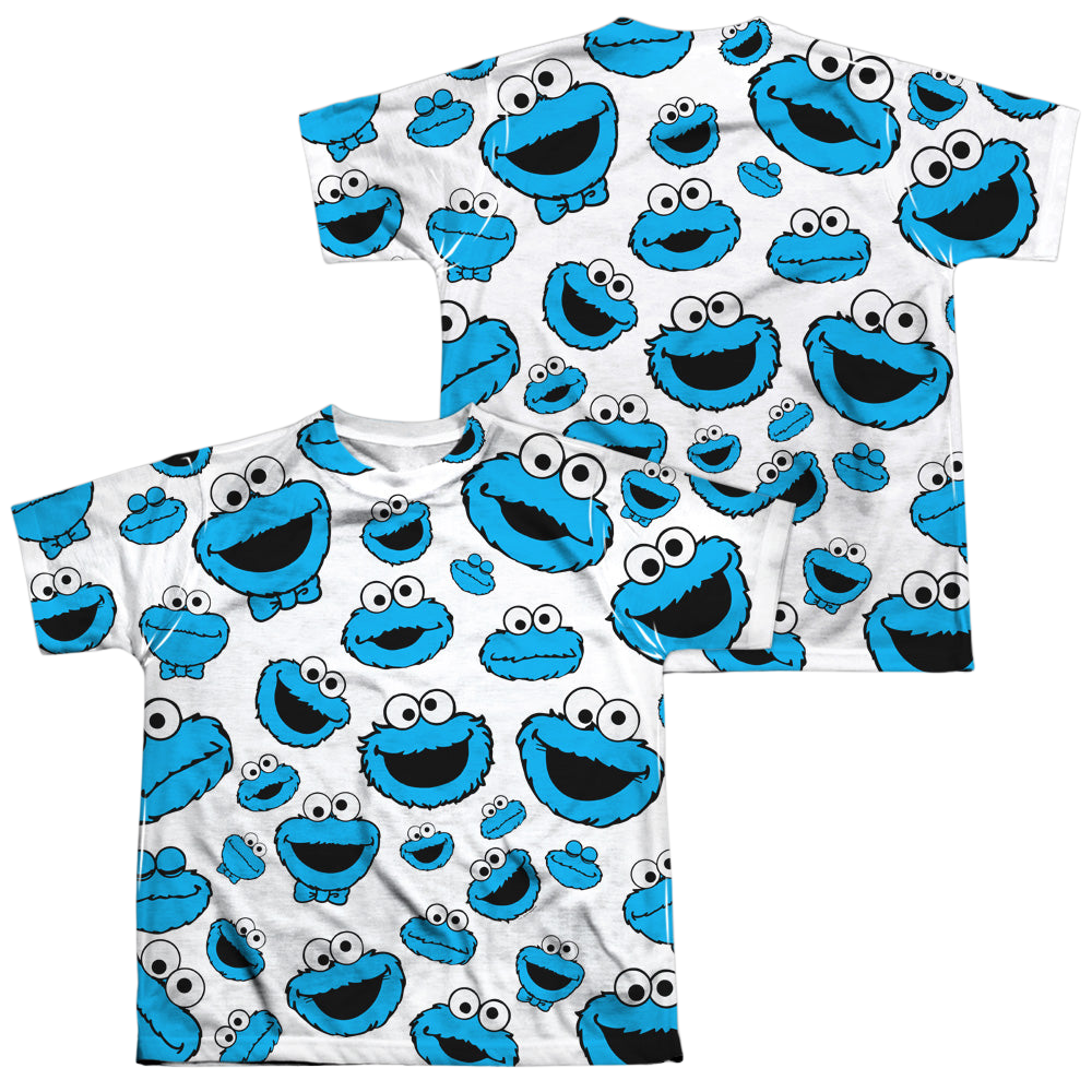 Sesame Street Cookie Face Pattern (F/B) - Youth All-Over Print Shirt Youth All-Over Print T-Shirt (Ages 8-12) Sesame Street