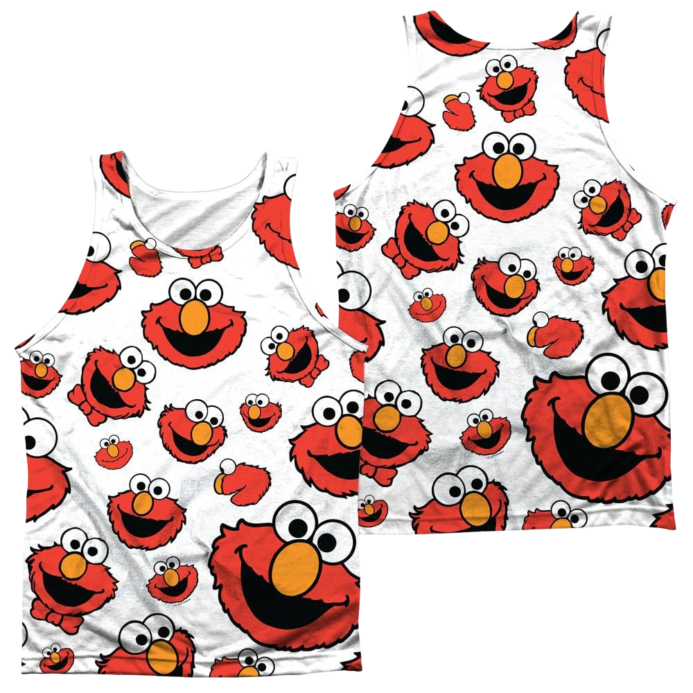 Sesame Street Elmo Face Pattern Men's All Over Print Tank Men's All Over Print Tank Sesame Street