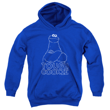 Royal youth hoodie for ages 8 to 12 with Sesame Street Tough Cookie graphic