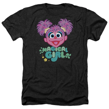 Charcoal men's heather t-shirt with Sesame Street Scribble Head graphic
