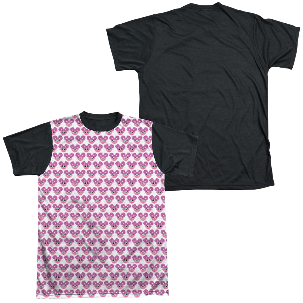 Sesame Street Simple Abby Pattern Men's Black Back T-Shirt Men's Black Back T-Shirt Sesame Street
