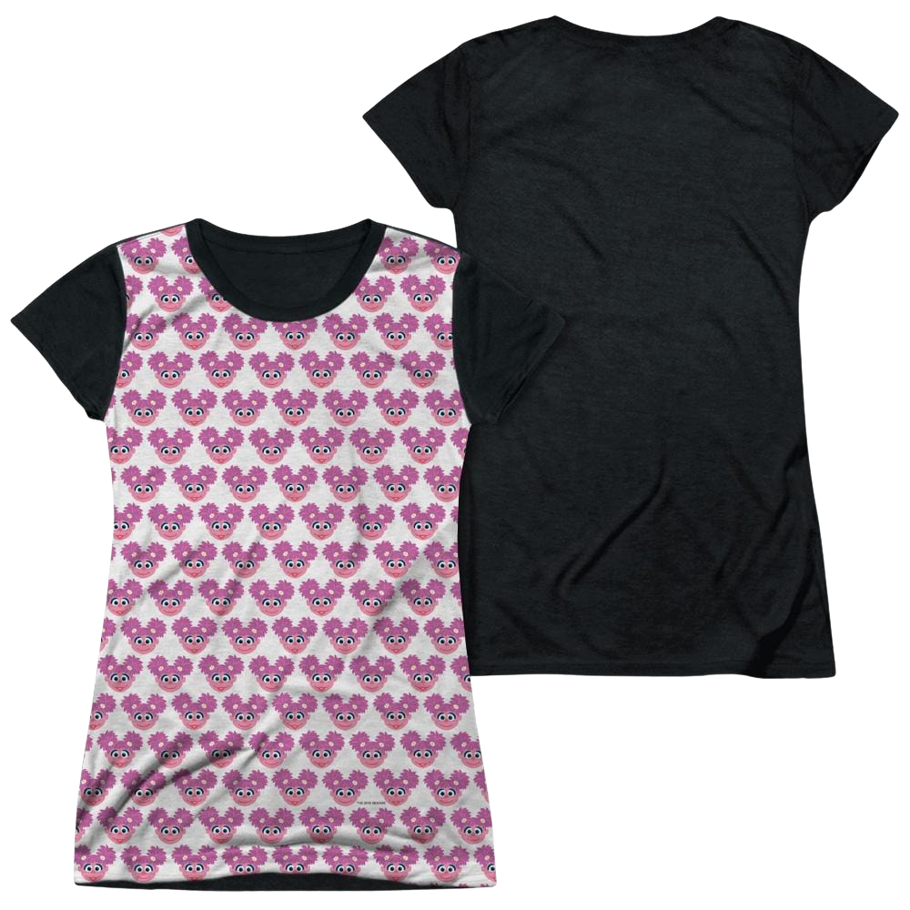 Sesame Street Simple Abby Pattern Juniors Black Back T-Shirt Juniors Black Back T-Shirt Sesame Street