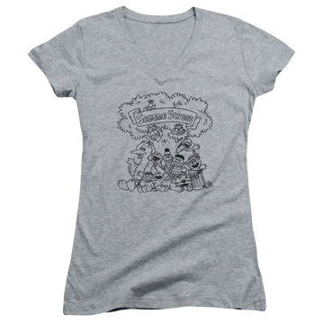 Sesame Street Simple Street - Juniors V-Neck T-Shirt Juniors V-Neck T-Shirt Sesame Street