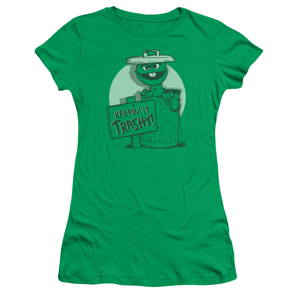 Sesame Street Keepin It Trashy - Juniors T-Shirt Juniors T-Shirt Sesame Street