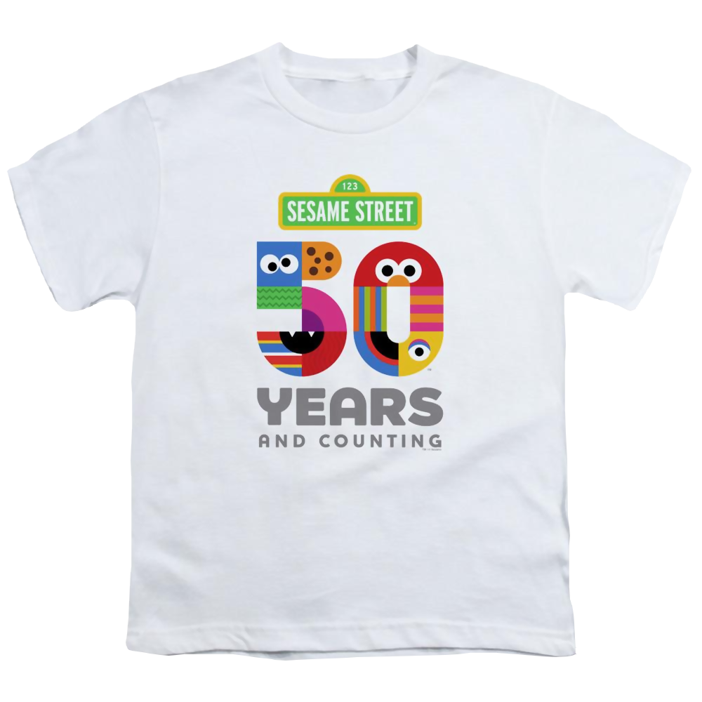 Sesame Street 50 Years Logo - Youth T-Shirt Youth T-Shirt (Ages 8-12) Sesame Street