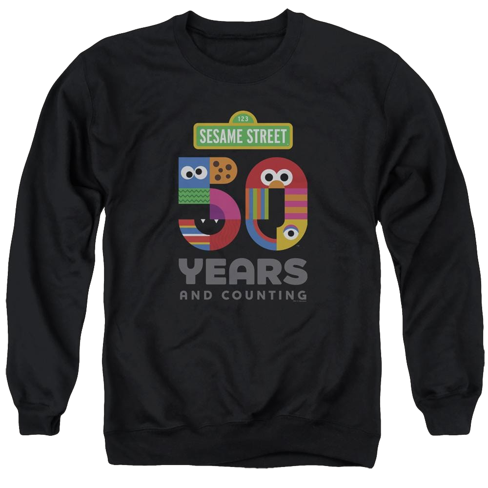 Sesame Street 50 Years Logo - Men's Crewneck Sweatshirt Men's Crewneck Sweatshirt Sesame Street
