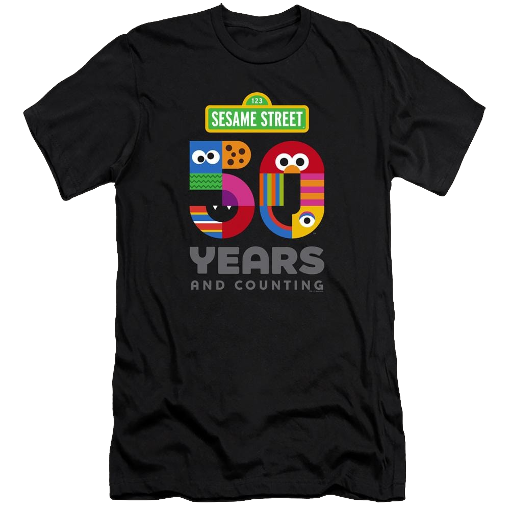 Sesame Street 50 Years Logo - Men's Premium Slim Fit T-Shirt Men's Premium Slim Fit T-Shirt Sesame Street