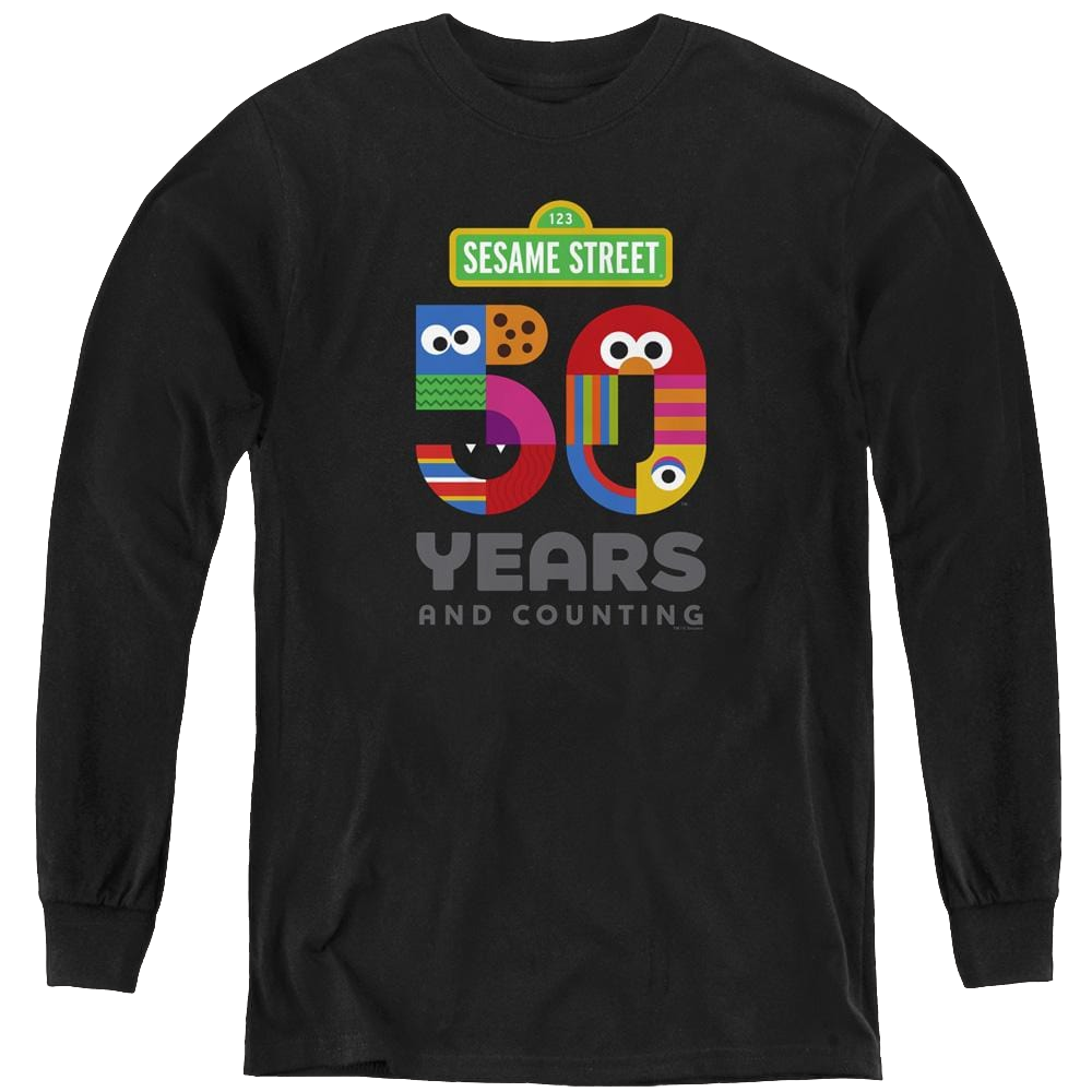Sesame Street 50 Years Logo - Youth Long Sleeve T-Shirt Youth Long Sleeve T-Shirt Sesame Street