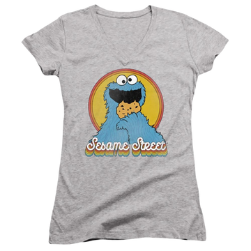 Sesame Street Cookie Monster Layers - Juniors V-Neck T-Shirt Juniors V-Neck T-Shirt Sesame Street