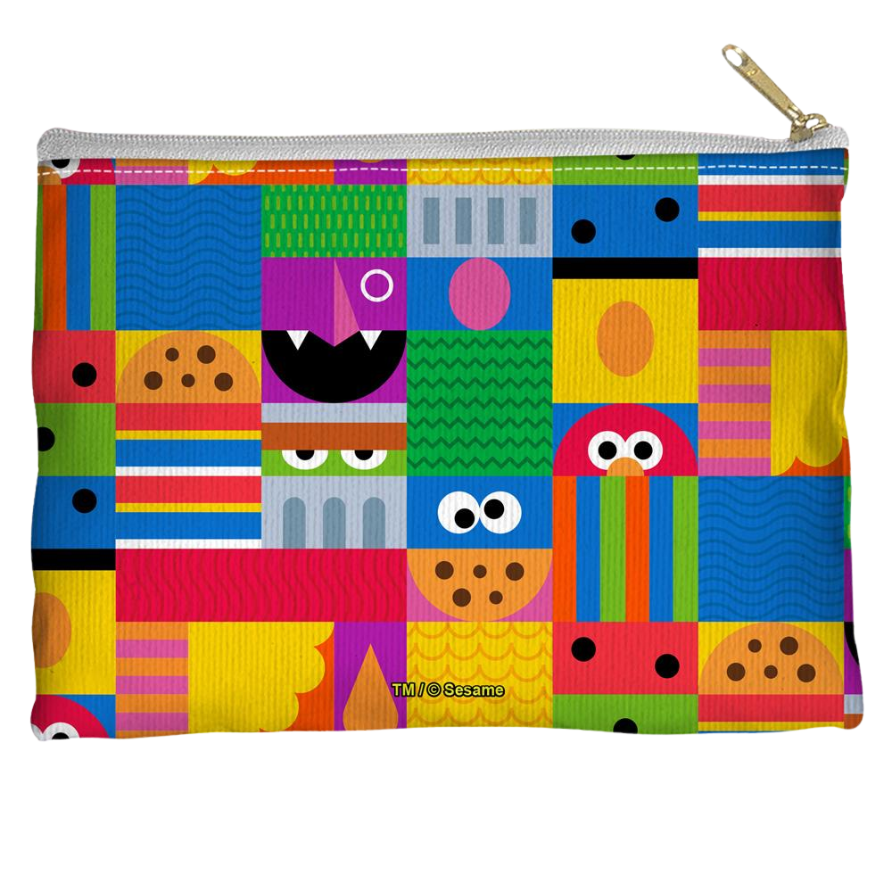 Sesame Street Squares - Straight Bottom Accessory Pouch Straight Bottom Accessory Pouches Sesame Street