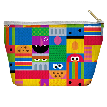 Sesame Street Squares - Straight Bottom Accessory tapered bottom pouch