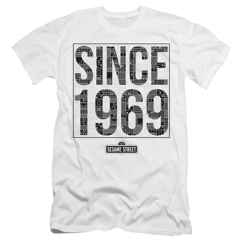 Sesame Street Since 1969 Pattern - Men's Premium Slim Fit T-Shirt Men's Premium Slim Fit T-Shirt Sesame Street