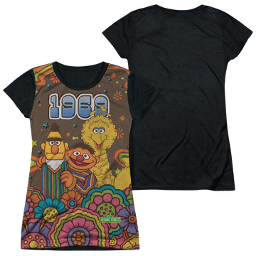 Sesame Street Psychedelic 69 juniors black back t-shirt