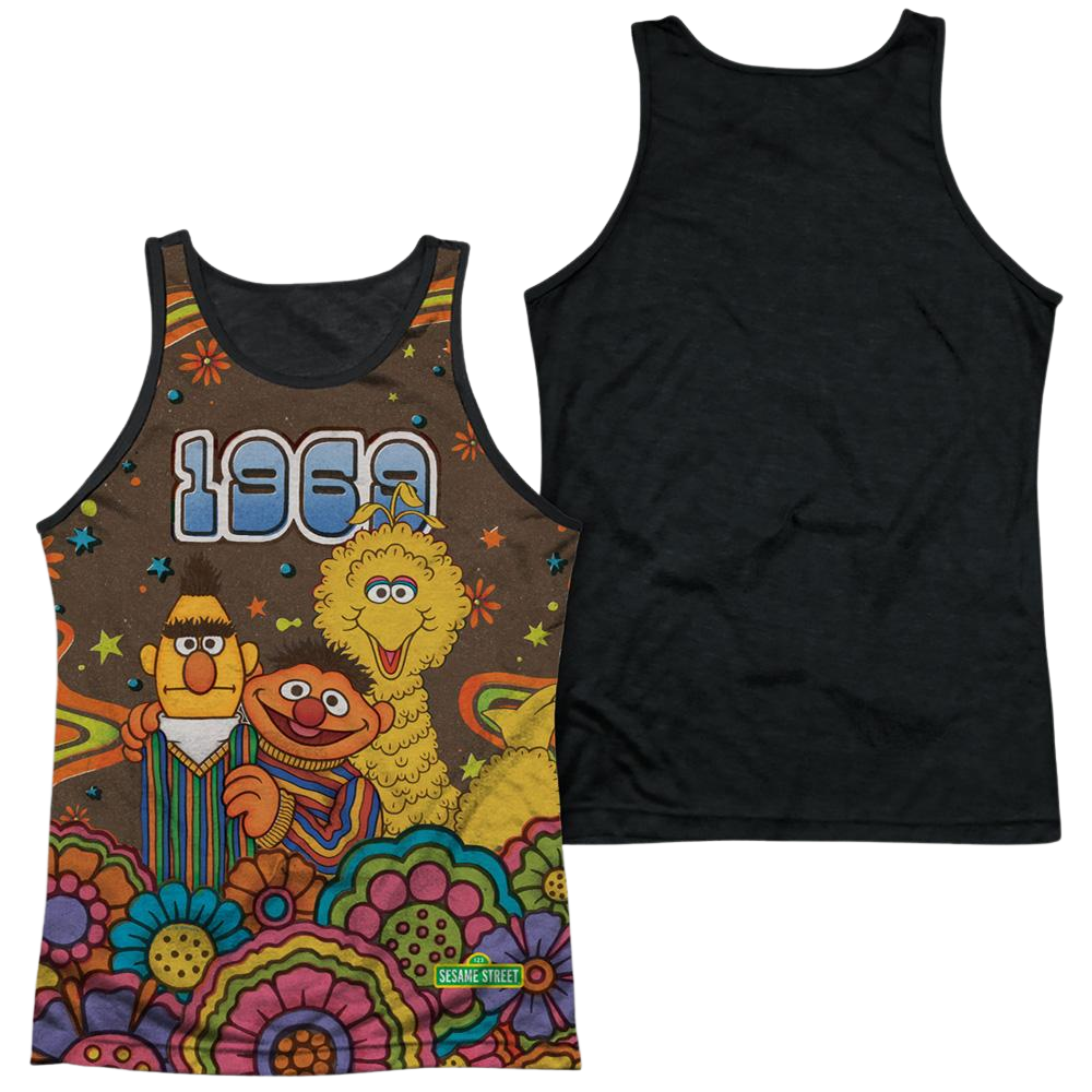 Sesame Street Psychedelic 69 - Men's Black Back Tank Top Men's Black Back Tank Sesame Street